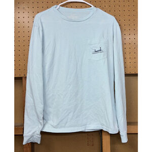 Vineyard Vines Long Sleeve Pocket T Shirt Blue Fishing Boat Adult Small